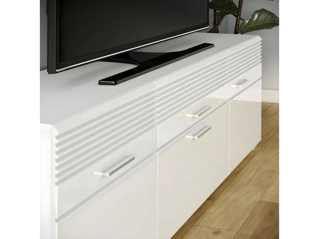 Linus Table TV 2 Portes, 1 Tiroir Blanche. 8 Linus Table TV 2 Portes, 1 Tiroir Blanche. – Image 6