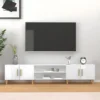 Meuble TV Blanc Brillant 180x31,5x40 Cm Bois D'ingénierie -Pas Cher Mobiliora Magasin meuble tv 22348419