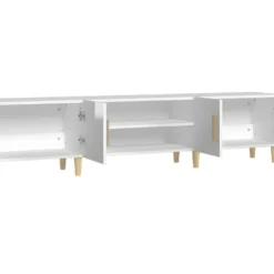 Meuble TV Blanc Brillant 180x31,5x40 Cm Bois D'ingénierie -Pas Cher Mobiliora Magasin meuble tv 22348431