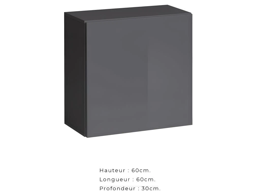 Ensemble De Meubles Design De Salon SWITCH IV. Coloris Gris Et Chêne. Finitions Gris Brillant Et Chêne Fraisé. 7 Ensemble De Meubles Design De Salon SWITCH IV. Coloris Gris Et Chêne. Finitions Gris Brillant Et Chêne Fraisé. – Image 5