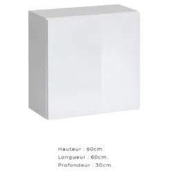 Ensemble De Meubles Design De Salon SWITCH V, Coloris Blanc Et Chêne. Finitions Blanc Brillant Et Chêne Fraisé. -Pas Cher Mobiliora Magasin meuble tv 22357595