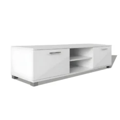 Meuble Télé Buffet Tv Télévision Design Pratique à Haute Brillance Blanc 120 Cm 2502039 -Pas Cher Mobiliora Magasin meuble tv 22365325