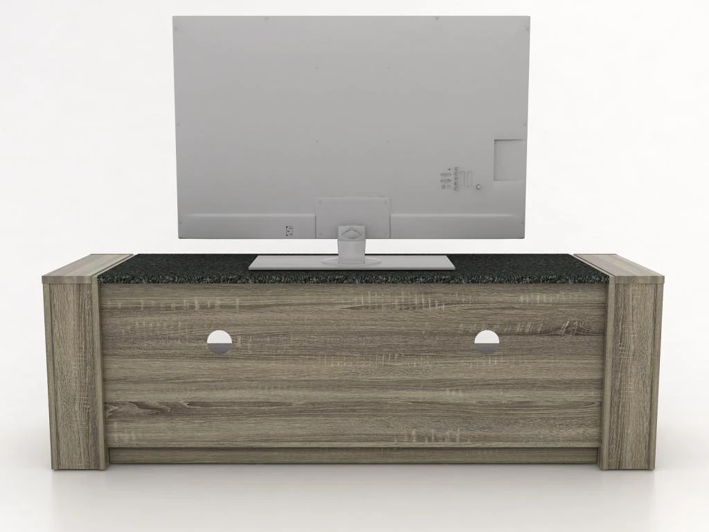 Meuble TV METEORITE - 2 Niches & 2 Tiroirs - MDF Plateau Effet Granite 13 Meuble TV METEORITE - 2 Niches & 2 Tiroirs - MDF Plateau Effet Granite – Image 11