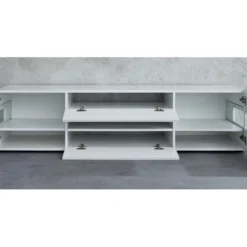 Meuble TV - Mélaminé - Blanc - 169 - 43 - 43,5 Cm -Pas Cher Mobiliora Magasin meuble tv 22703949