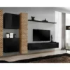 Ensemble De Meubles Design De Salon SWITCH VI. Coloris Chêne Et Noir Finition Chêne Effet Fraisé Et Noires Brillantes. -Pas Cher Mobiliora Magasin meuble tv 22741721
