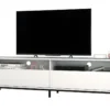 Meuble TV 70 Pouces 2 Abattants 4 Niches Blanc Pieds Métal 1 Meuble TV 70 Pouces 2 Abattants 4 Niches Blanc Pieds Métal -Pas Cher Mobiliora Magasin meuble tv 22970077