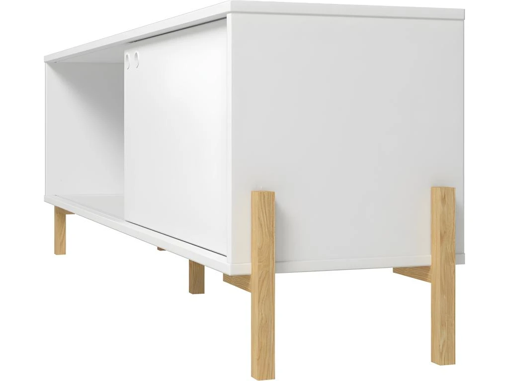 Meuble TV 65 Pouces Blanc 1 Porte Coulissante 2 Niches 5 Meuble TV 65 Pouces Blanc 1 Porte Coulissante 2 Niches – Image 3