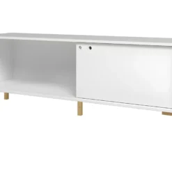 Meuble TV 65 Pouces Blanc 1 Porte Coulissante 2 Niches 10 Meuble TV 65 Pouces Blanc 1 Porte Coulissante 2 Niches -Pas Cher Mobiliora Magasin meuble tv 22970093