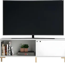 Meuble TV 65 Pouces Blanc 1 Porte Coulissante 2 Niches 11 Meuble TV 65 Pouces Blanc 1 Porte Coulissante 2 Niches -Pas Cher Mobiliora Magasin meuble tv 22970095