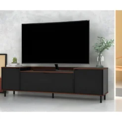 Meuble TV BAR 70 Pouces 3 Portes 3 Niches Châtaignier Noir 10 Meuble TV BAR 70 Pouces 3 Portes 3 Niches Châtaignier Noir -Pas Cher Mobiliora Magasin meuble tv 22970133