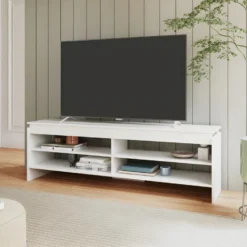 Meuble TV 65 Pouces Blanc 5 Niches 153 Cm 8 Meuble TV 65 Pouces Blanc 5 Niches 153 Cm -Pas Cher Mobiliora Magasin meuble tv 22970139