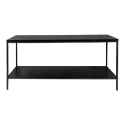 HARALD - Meuble TV Acier Noir Et Plateau Aspect Bois Noir -Pas Cher Mobiliora Magasin meuble tv 22977233