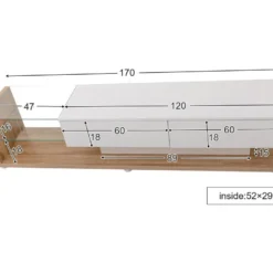 Meuble TV 170cm Avec LED - Cloison Vitrée - 2 Tiroirs - Blanc & Naturel 10 Meuble TV 170cm Avec LED - Cloison Vitrée - 2 Tiroirs - Blanc & Naturel -Pas Cher Mobiliora Magasin meuble tv 22991341