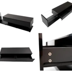 Meuble TV 170cm Avec LED - Cloison Vitrée - 2 Tiroirs - Noir 9 Meuble TV 170cm Avec LED - Cloison Vitrée - 2 Tiroirs - Noir -Pas Cher Mobiliora Magasin meuble tv 22991459