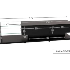 Meuble TV 170cm Avec LED - Cloison Vitrée - 2 Tiroirs - Noir 10 Meuble TV 170cm Avec LED - Cloison Vitrée - 2 Tiroirs - Noir -Pas Cher Mobiliora Magasin meuble tv 22991461