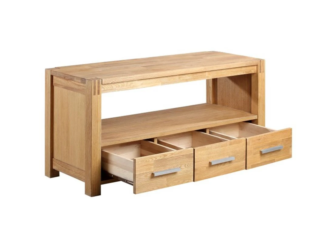 Meuble TV BROCELIANDE II - 1 Niche, 3 Tiroirs - Chêne Huilé 8 Meuble TV BROCELIANDE II - 1 Niche, 3 Tiroirs - Chêne Huilé – Image 6