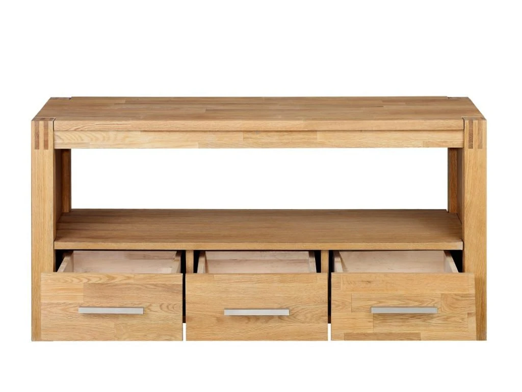 Meuble TV BROCELIANDE II - 1 Niche, 3 Tiroirs - Chêne Huilé 6 Meuble TV BROCELIANDE II - 1 Niche, 3 Tiroirs - Chêne Huilé – Image 4