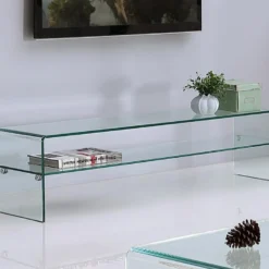 Meuble TV STILEOS - 1 Niche - Verre Trempé