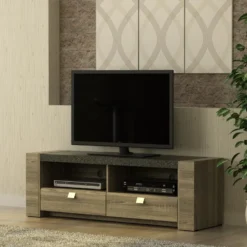 Meuble TV METEORITE - 2 Niches & 2 Tiroirs - MDF Plateau Effet Granite 19 Meuble TV METEORITE - 2 Niches & 2 Tiroirs - MDF Plateau Effet Granite -Pas Cher Mobiliora Magasin meuble tv 267863