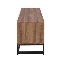 Meuble TV Avec 3 Portes Et 2 Niches - MDF - Naturel Et Noir - CARATANA -Pas Cher Mobiliora Magasin meuble tv 2875243