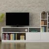 Mur TV Avec Rangements - Coloris : Blanc - FIDANA 2 Mur TV Avec Rangements - Coloris : Blanc - FIDANA -Pas Cher Mobiliora Magasin meuble tv 3350521