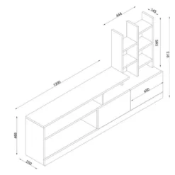 Mur TV Avec Rangements - Coloris : Blanc - FIDANA -Pas Cher Mobiliora Magasin meuble tv 3350533