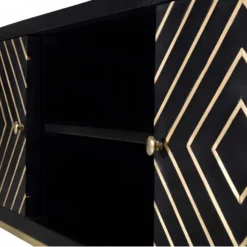 Meuble TV PRISMIN - 2 Portes Et 2 Niches - Manguier Et Métal - Noir 15 Meuble TV PRISMIN - 2 Portes Et 2 Niches - Manguier Et Métal - Noir -Pas Cher Mobiliora Magasin meuble tv 353293