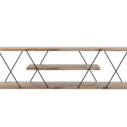 Meuble TV Avec 2 étagères - Naturel Et Noir - DELORY -Pas Cher Mobiliora Magasin meuble tv 3573831