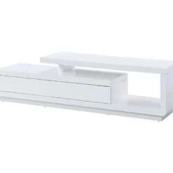 Meuble TV ARTABAN - 2 Tiroirs - MDF Laqué - Blanc -Pas Cher Mobiliora Magasin meuble tv 379125