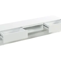 Meuble TV FIRMAMENT - MDF Laqué Blanc - LEDs - 2 Tiroirs & 1 Niche -Pas Cher Mobiliora Magasin meuble tv 379147