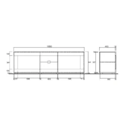 Meuble TV COMETE - LEDs - 2 Portes - Blanc Laqué -Pas Cher Mobiliora Magasin meuble tv 381501