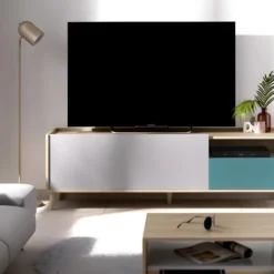 Meuble TV BICA - 1 Porte - Multicolores -Pas Cher Mobiliora Magasin meuble tv 382203