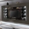 Mur TV BLAKE Avec Rangements - LEDs - MDF Anthracite 2 Mur TV BLAKE Avec Rangements - LEDs - MDF Anthracite -Pas Cher Mobiliora Magasin meuble tv 382339