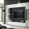 Mur TV SIRIUS Avec Rangements - Coloris : Blanc Laqué Et Béton 1 Mur TV SIRIUS Avec Rangements - Coloris : Blanc Laqué Et Béton -Pas Cher Mobiliora Magasin meuble tv 385115