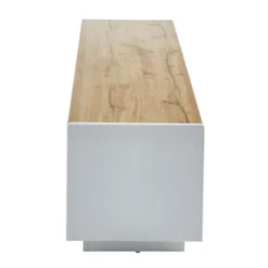 Meuble TV AMANI - 2 Portes & 1 Tiroir - MDF - Coloris: Blanc Laqué Et Chêne -Pas Cher Mobiliora Magasin meuble tv 385169