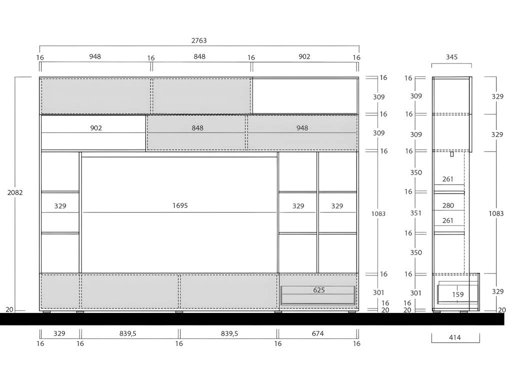 Mur TV MAJORIS Avec Rangements - Coloris : Blanc Laqué Et Béton 7 Mur TV MAJORIS Avec Rangements - Coloris : Blanc Laqué Et Béton – Image 5