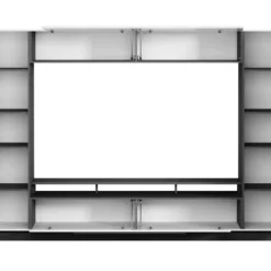 Mur TV CHACE Avec Rangements - LEDs - MDF Laqué Blanc -Pas Cher Mobiliora Magasin meuble tv 386051