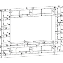 Mur TV CHACE Avec Rangements - LEDs - MDF Laqué Blanc -Pas Cher Mobiliora Magasin meuble tv 386053