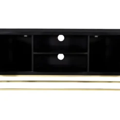 Meuble TV PRISMIN - 2 Portes Et 2 Niches - Manguier Et Métal - Noir 17 Meuble TV PRISMIN - 2 Portes Et 2 Niches - Manguier Et Métal - Noir -Pas Cher Mobiliora Magasin meuble tv 387461