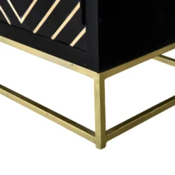 Meuble TV PRISMIN - 2 Portes Et 2 Niches - Manguier Et Métal - Noir 18 Meuble TV PRISMIN - 2 Portes Et 2 Niches - Manguier Et Métal - Noir -Pas Cher Mobiliora Magasin meuble tv 387469