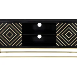 Meuble TV PRISMIN - 2 Portes Et 2 Niches - Manguier Et Métal - Noir 13 Meuble TV PRISMIN - 2 Portes Et 2 Niches - Manguier Et Métal - Noir -Pas Cher Mobiliora Magasin meuble tv 387473