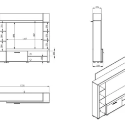 Mur TV BALTIMORE - Avec Rangements - Coloris : Chêne & Anthracite -Pas Cher Mobiliora Magasin meuble tv 4004847