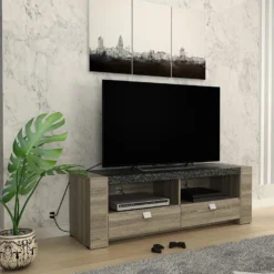 Meuble TV METEORITE - 2 Niches & 2 Tiroirs - MDF Plateau Effet Granite 15 Meuble TV METEORITE - 2 Niches & 2 Tiroirs - MDF Plateau Effet Granite -Pas Cher Mobiliora Magasin meuble tv 421407