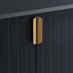 Meuble TV - 2 Portes Et 2 Tiroirs - MDF Et Métal - Noir Et Doré - LIKANA 22 Meuble TV - 2 Portes Et 2 Tiroirs - MDF Et Métal - Noir Et Doré - LIKANA -Pas Cher Mobiliora Magasin meuble tv 4296811