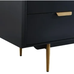 Meuble TV - 2 Portes Et 2 Tiroirs - MDF Et Métal - Noir Et Doré - LIKANA 21 Meuble TV - 2 Portes Et 2 Tiroirs - MDF Et Métal - Noir Et Doré - LIKANA -Pas Cher Mobiliora Magasin meuble tv 4296821