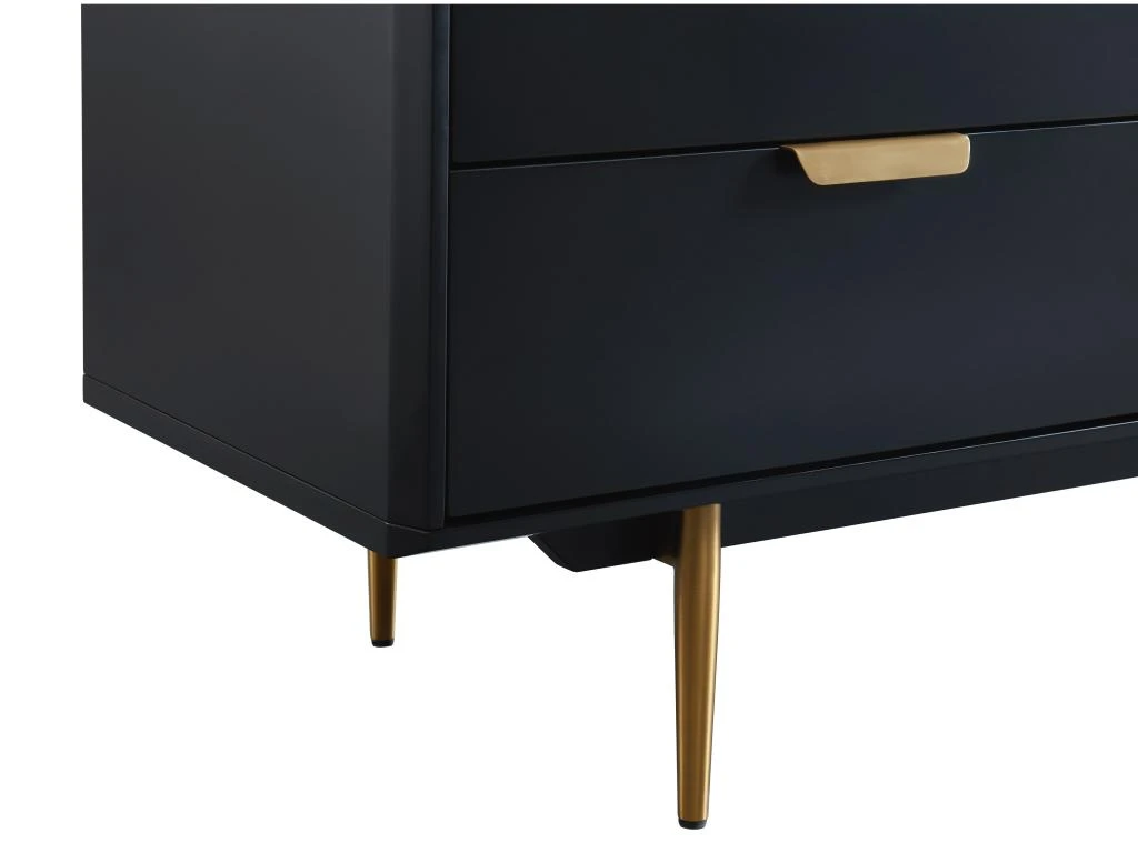 Meuble TV - 2 Portes Et 2 Tiroirs - MDF Et Métal - Noir Et Doré - LIKANA 11 Meuble TV - 2 Portes Et 2 Tiroirs - MDF Et Métal - Noir Et Doré - LIKANA – Image 9