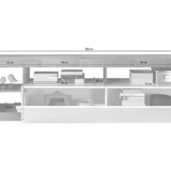 Meuble TV SEFRO - 1 Porte Et 4 Niches - Blanc Laqué Et Béton 13 Meuble TV SEFRO - 1 Porte Et 4 Niches - Blanc Laqué Et Béton -Pas Cher Mobiliora Magasin meuble tv 437225