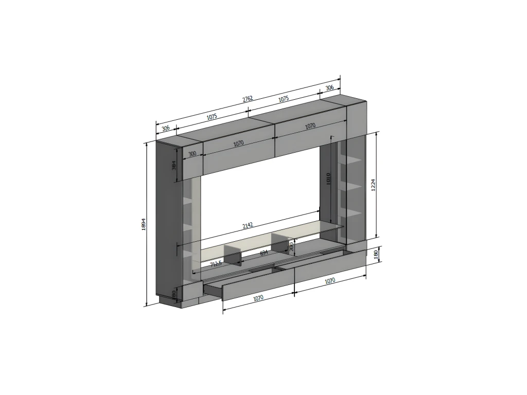 Mur TV Avec Rangements Et LEDs - Naturel - BRIANO 10 Mur TV Avec Rangements Et LEDs - Naturel - BRIANO – Image 8