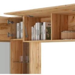 Mur TV Avec Rangements Et LEDs - Naturel - BRIANO 15 Mur TV Avec Rangements Et LEDs - Naturel - BRIANO -Pas Cher Mobiliora Magasin meuble tv 4451783