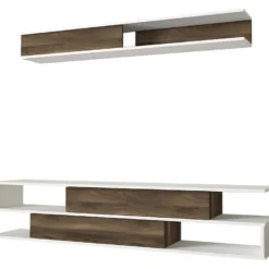 Ensemble TV - 2 Portes - Naturel Et Blanc - MAROFARI 14 Ensemble TV - 2 Portes - Naturel Et Blanc - MAROFARI -Pas Cher Mobiliora Magasin meuble tv 504057